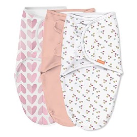 SwaddleMe Original Swaddle â Size Small/Medium, 0-3 Months, 3-Pack (Baby Hearts) Easy to Use Newborn Swaddle Wrap Keeps Baby Cozy and Secure and Helps Prevent Startle Reflex