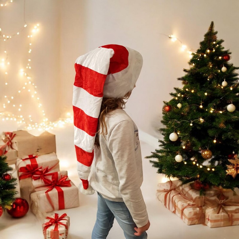 Ciffre Set of 2 Long Christmas Hats Santa Hat White
