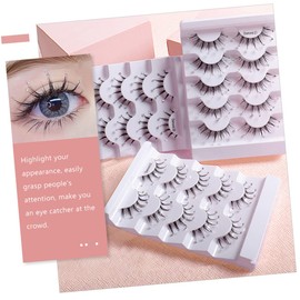 FOMIYES 5 Pairs Fake Lashes Diamond Rhinestones Natural Look Eyelash Extensions for Women