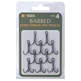 Drennan E-Sox Exra Strong Treble Hook Semi Barbed Size 6 Pike Fishing