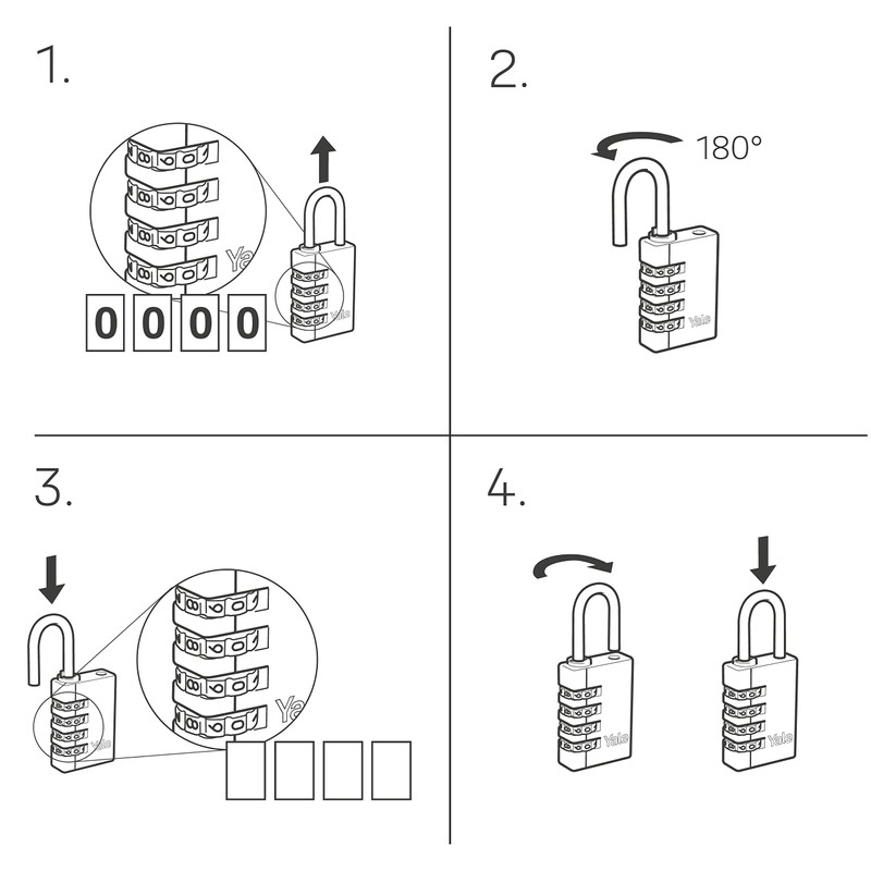 Yale 2 Pack Y150B/22/120/2 Brass Combination Lock