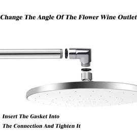 Amazleer Hand Shower Adapter 90 Degree Shower Hose Adapter, Joint Piece for Shower Head, Angle Piece for Hand Shower, Swivel Shower Head Adapter with Rubber Seal (Silver) (90 Degree)