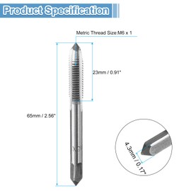 uxcell 15 Pairs Metric Hand Tap Set, M6 x 1 H2 Thread Taper + Bottom Taps, High Speed Steel (HSS) Screw Threading Tapping Tool Kit