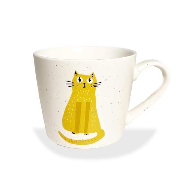 QualGifts Cat Mug (12 Oz) Ceramic Coffee Mug - Funny Cute Cat Mug - Cat Cup For Coffee, Tea and more - Cat Lover Gift Idea