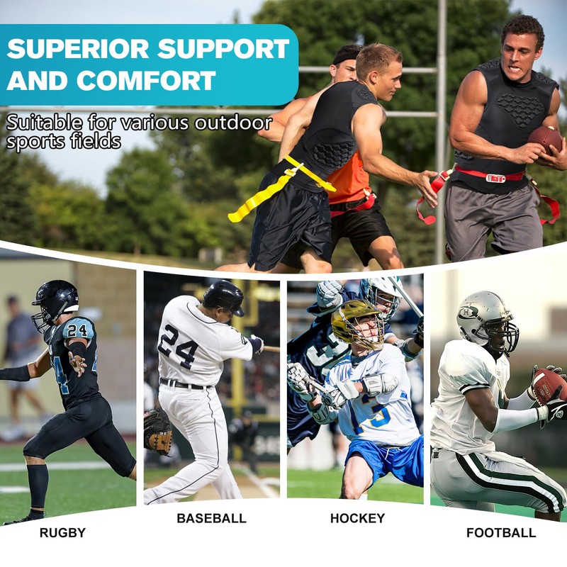 TUOY Padded Compression Shirt Sleeveless for Football Rib Protector, Compression