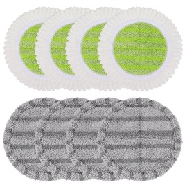 6.3 inch Electric Spin Mop Pads Compatible with Vmai Alfabot Qimedo Idoo Eous Bi-ssell Gobot Teko Corldess Spin Mop, Round Mop Replacement Pad Microfiber Scrubber Refill for Floor Cleaning (8 Pack)