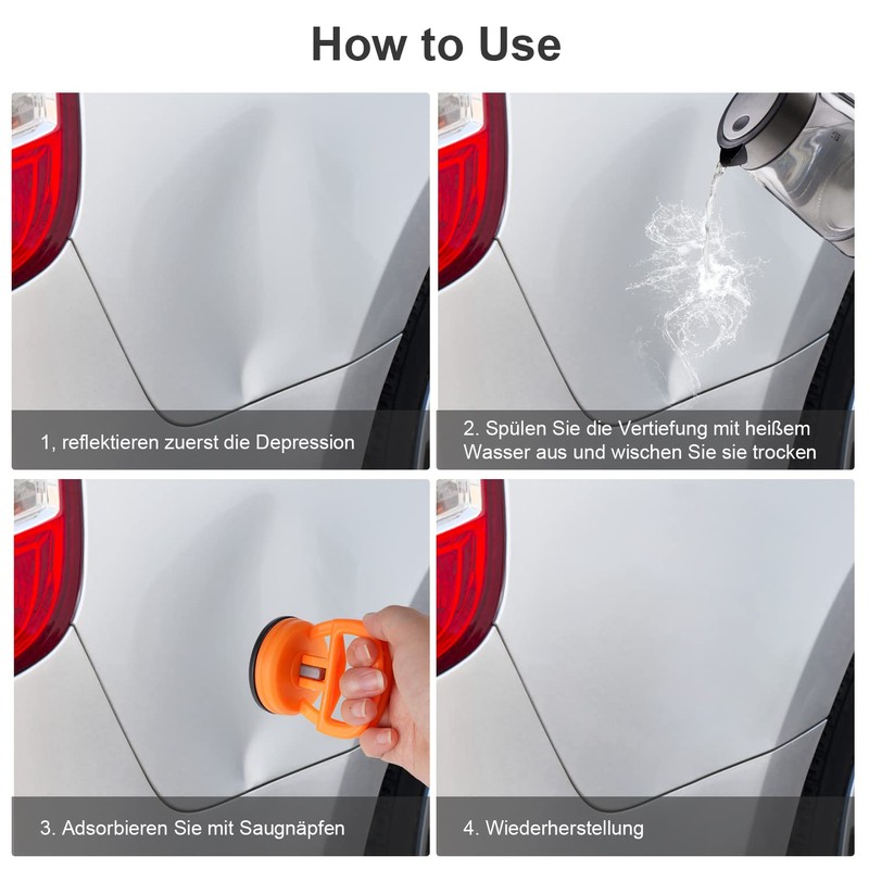 Clemas Car Dent Puller Removal Kit, 3 Pcs Dent Remover