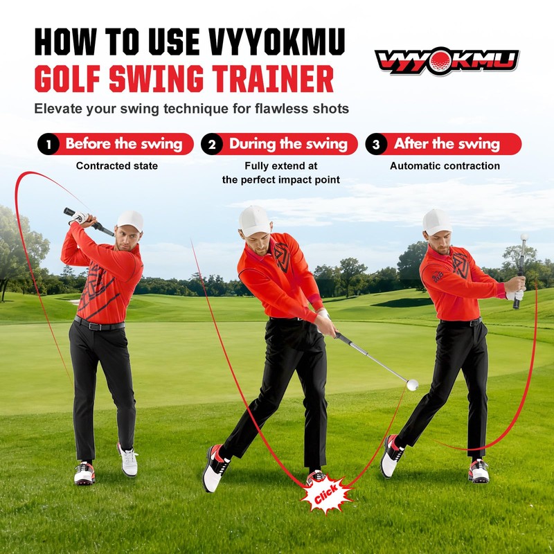 VYYOKMU Tempo Stick Golf for Right Hand, Retractable Golf Swing