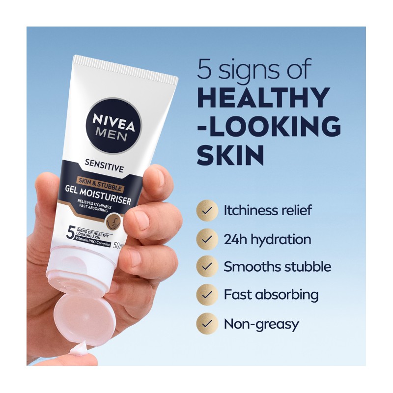 Nivea Men Sensitive Skin & Stubble Gel Moisturiser 50ml