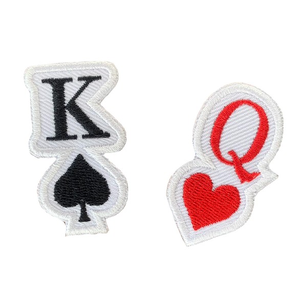 King and Queen Cards Iron On Patches Embroidered Applique Iron