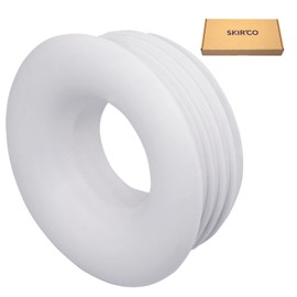 SKIR'CO Pack of 2 White 50 x 25 mm Rubber Sleeve for Drain Pipe, Pipe Rubber Connector, Pipe Adapter, Rubber Reducer