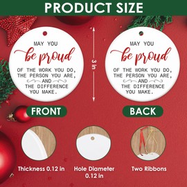 Coworker Gifts, Thank You, Appreciation, Boss Lady, Graduation Gifts for Her - Retirement Gifts Christmas Ornaments - Teacher Appreciation Gifts for Women - Christmas Decorations Ceramic Ornament