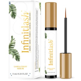 Suero para pestañas y cejas INFINITLASH con Biotina, Keratina, Vitamina E, Aceite de Ricino y Hueso de Mamey - Lash Oil Mascara Serum para pestañas estimula crecimiento 50% más contenido