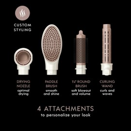INFINITIPRO by CONAIR DigitalAIRE Multi-Styler | Air Styling System for Curls, Waves, Blowouts & Volume | 4 Attachments to Personalize Your Look Plus Storage Bag | White