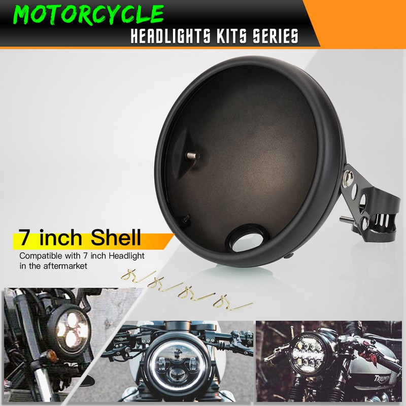 7 Inch Headlight Housing Bracket+Headlight Cover Universal Headlamp Shell 35mm