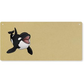 'Happy Orca Whale' Large Wooden Wall Plaque/Door Sign (DP00065270)