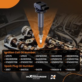 maXpeedingrods UF316 Set of 4 Ignition Coil Pack and Iridium Spark Plugs Fit for Toyota Echo Prius Yaris L4 1.5L 2000-2018, Ignition Coil Kit Replaces 9008019021 9091902240 9091902265