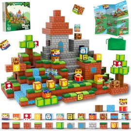 200 PCS 0.8in Magnetic Blocks - Magnet Toys for Kids, Magnetic Building Blocks Cubes, Stacking Magnets, STEM Toys Birthday Gifts for Boys and Girls Age 3+ (Theme: Castle)