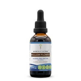 Secrets of the Tribe Mullein Flower Tincture Alcohol-Free Extract, High-Potency Herbal Drops, Tincture Made from Mullein (Verbascum Thapsus) Dried Flower 2 oz