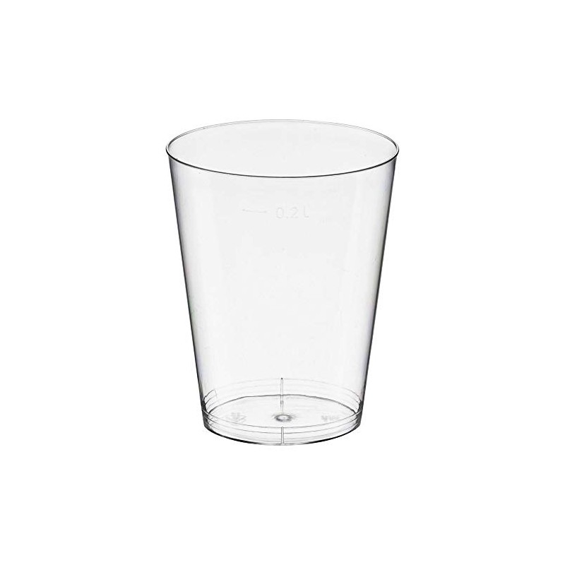 VEPATIM 50 Disposable Drinking Glasses 200 ml PS with Measuring