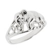 925 Sterling Silver Open Design Indian Elephant Ring (Size 7)