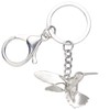 LONYOO Zinc Alloy Enamel Flying Hummingbird Keychain Rhinestones Bird Jewellery