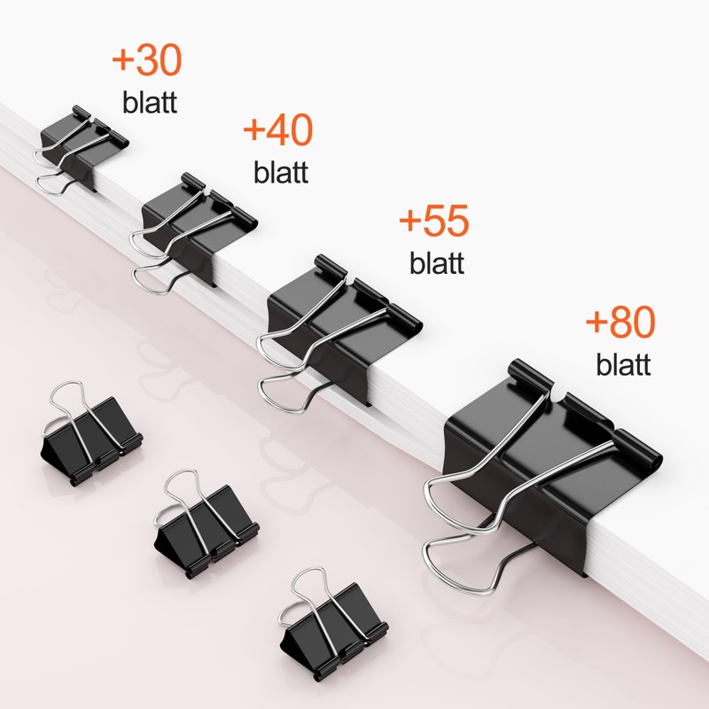 Mesybveo Pack of 100 Foldback Clips, 15 mm / 19
