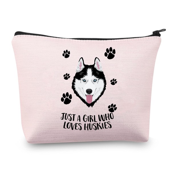 MBMSO Husky Makeup Bag Husky Lover Gifts for Women Just