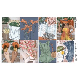 Life Planner Sticker Kit, Sunday Stroll, over 150 stickers on premium matte (Light Skin Tone)