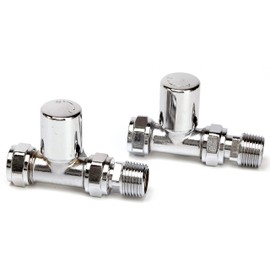 Manissa Milano Straight Chrome 10mm Towel Rail Valves 10mm Radiator Valves