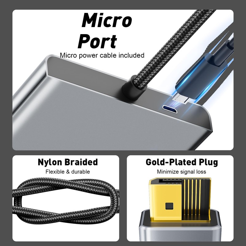 UANTIN DisplayPort to HDMI Splitter for 3 Monitors Extended Display