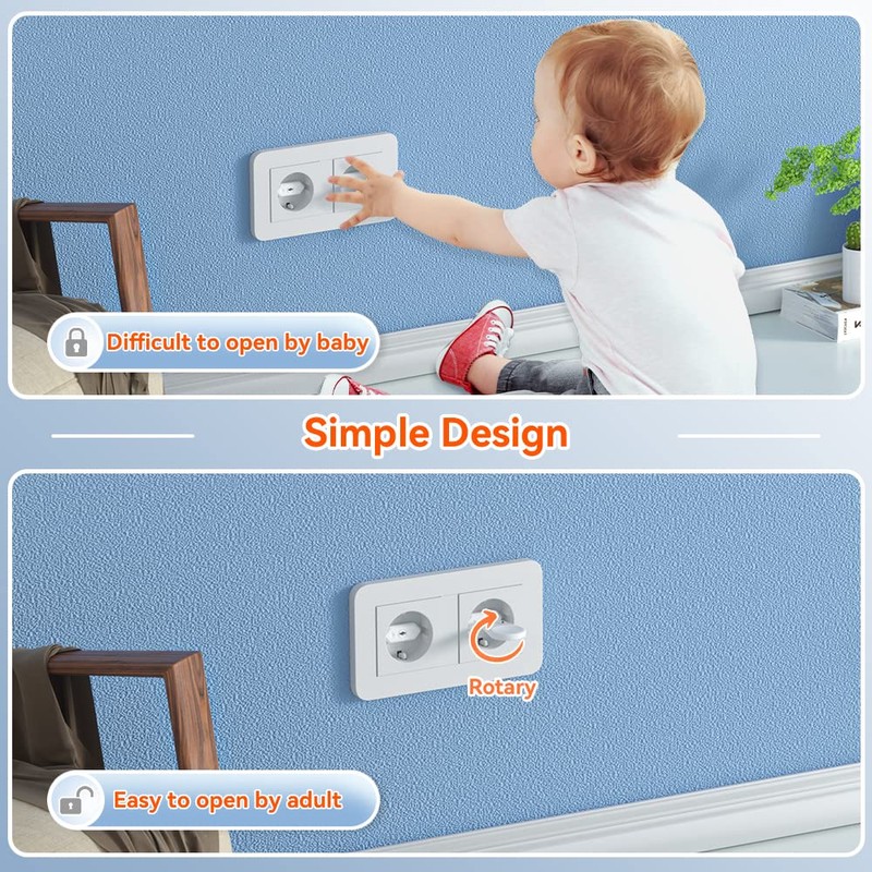 SAFELON 22 + 4 Pack Italian and European Socket Covers,