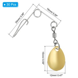 PATIKIL 30pcs Fishing Spinner Bait Wire and Blade for Bass Fishing Lure Making Equipment Small Water Drop Gold Tone