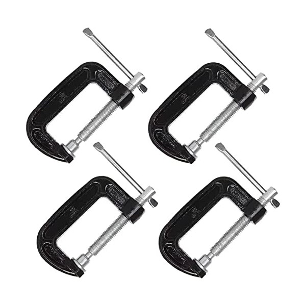 2 Inch C-Clamp Set, Heavy Duty Steel C Clamp Industrial