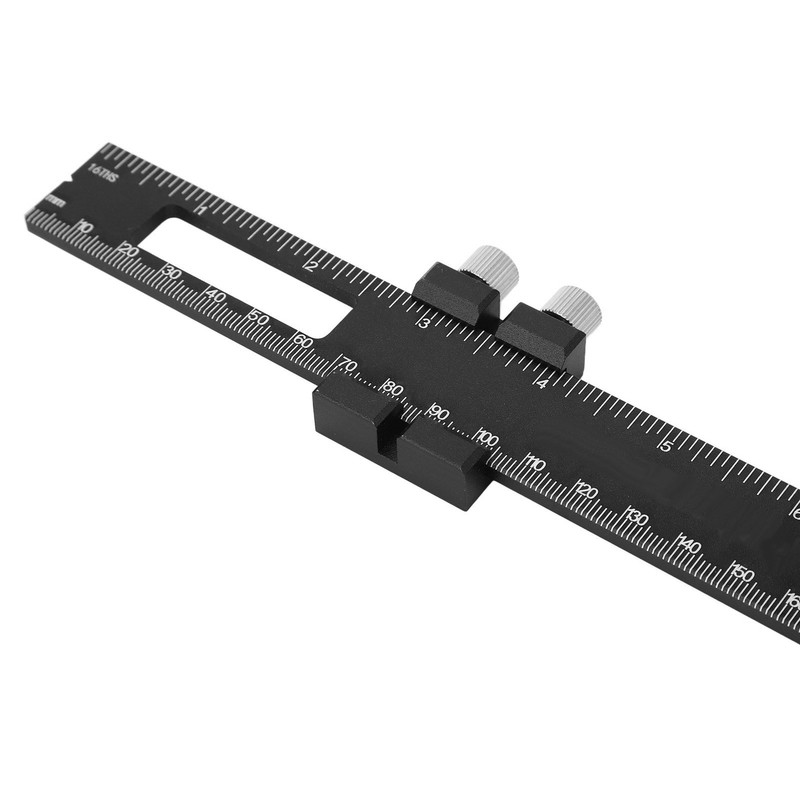 T Square Woodworking Ruler Aluminum Alloy Adjustable Slide Stop Scribing