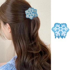 Snowflake Hair Claw Clips for Women Christmas Hair Clips Winter Snowflake Hair Accessories Nonslip Snowflake Hair Jaw Clips Cute Claw Clips Xmas Hair Barrette Clamps Small Claw Clips for Thin Hair