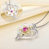 YL Heart Necklace 925 Sterling Silver Cut 12 Birthstone Cubic