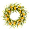 Puleo International 30" Artificial Tulip Floral Spring Door Wreath, Green/Yellow