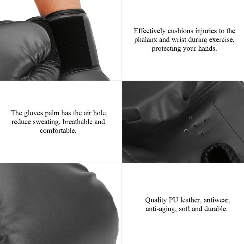 Professional PU Leather Boxing Gloves Breathable Sanda Sparring Sandbag Mitts