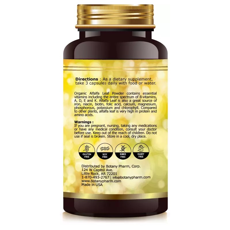 Alfalfa Extract, Vitamins, Minerals, Chlorophyll Antioxidant Green Superfood