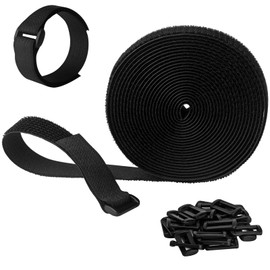 Magic Fastening Bands Cargo Strap Velcro Surface Fastener Fixing Belt Length 5m * Width 2.5cm 25 Buckles Included Binding Tape Strong Heat-Resistant Freely Cut Repeat Use DIY Packing Luggage Cable