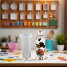 White Lucky Bag 3D Resin Molds, Silicone Mould for Resin Epoxy Casting Crafts, Dried Flowers Specimens Preservation for DIY Lucky Bag Home Desktop Decorations Ornaments Sculpture Supplies