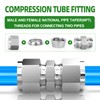TAISHER 5PCS 304 Stainless Steel Compression Tube Pipe Fitting Connector,