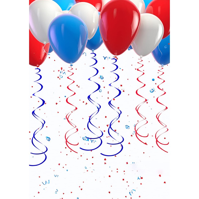 Blue Hanging Swirls Party Decorations 30 pcs Ceiling Swirl Foil