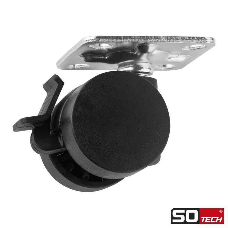 SOTECH AACHEN Furniture Castors Diameter 35 mm Black with Brake