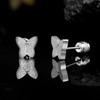 Titanium White Butterfly Screw Back Earrings for Women Surgical Stainless