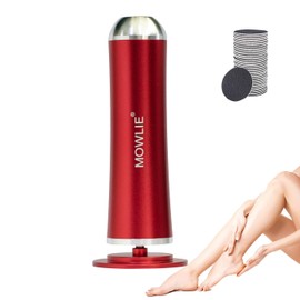 MOWLIE Electric Foot Callus Remover,MOWLIE Electric Foot Care Tools with Speed Controller and 60pcs Replacement Sandpaper Disk for Men Women Dead Dry Crack Skin Calluses (red)