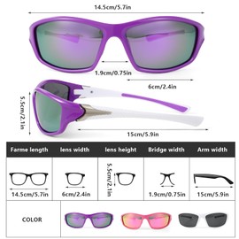 Hifot Sunglasses Womens Polarized 3 Pairs, Sun Glasses for Cycling Driving Fishing, Women's Sunglasses for Sport Running Baseball Tennis Golf