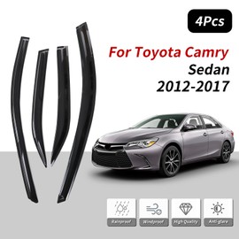 Quxunzzz Rain Guards Side Window Visor Vent Outside Mount, 4PCS Fits for Toyota Camry 2012 2013 2014 2015 2016 2017