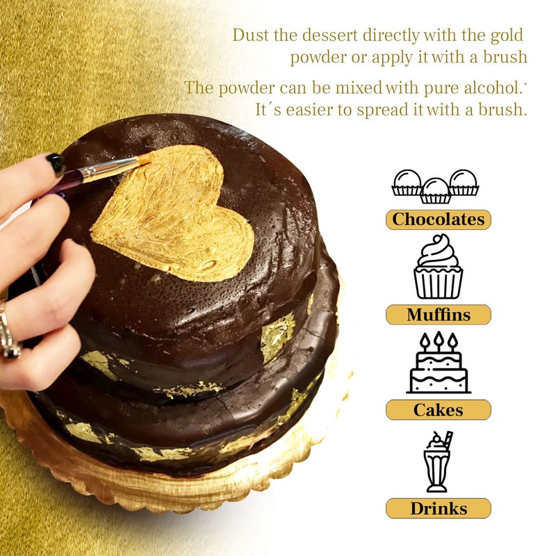 Gold Edible Glitter for Cakes 10g – Gold Dust for